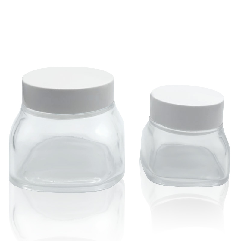 50ml 150ml Square clear glass jar