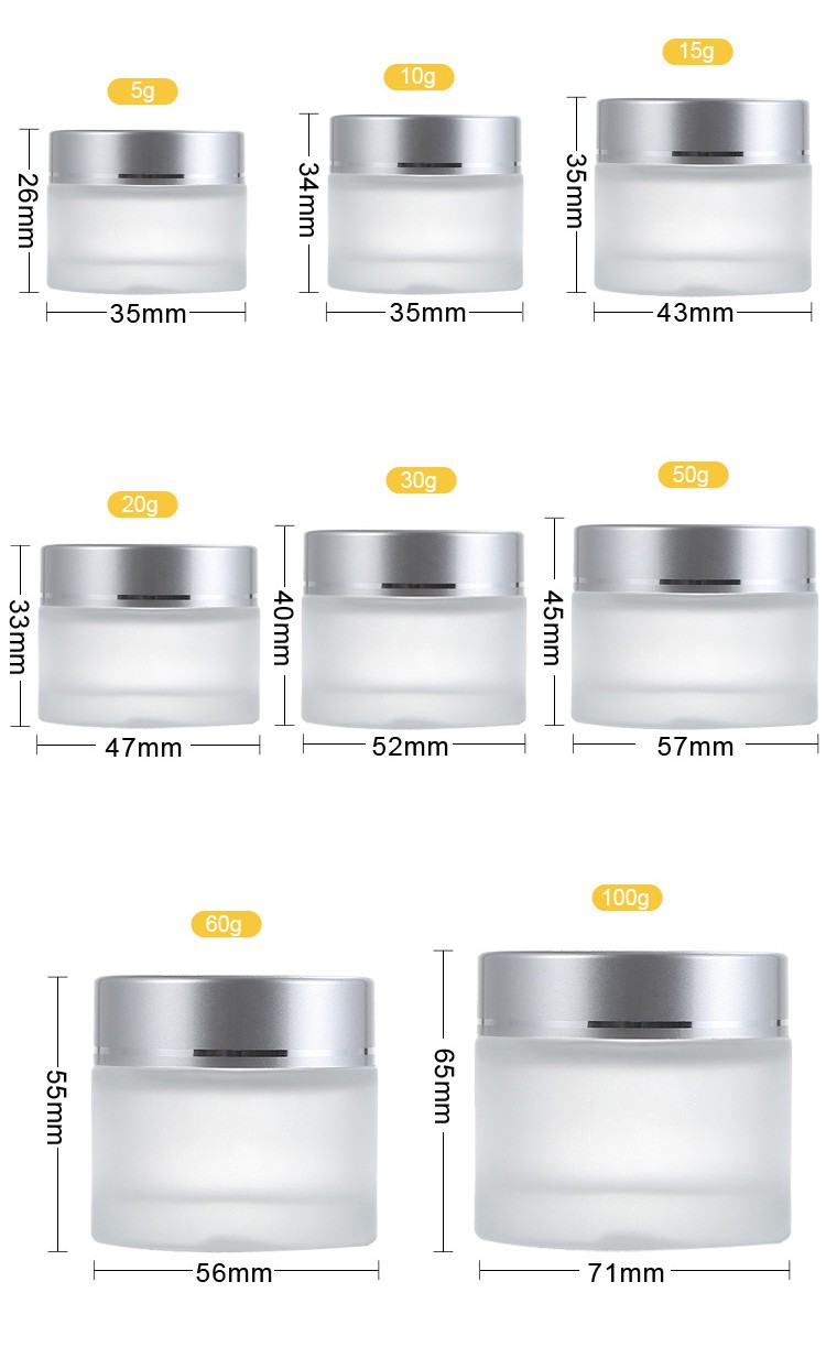 specification of Glass Cream Jar