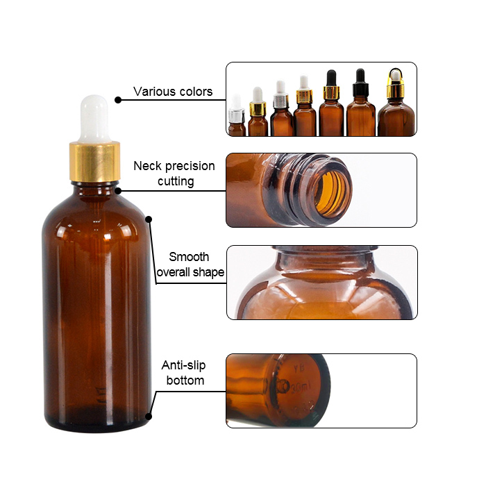 Round essential oil dropper bottle