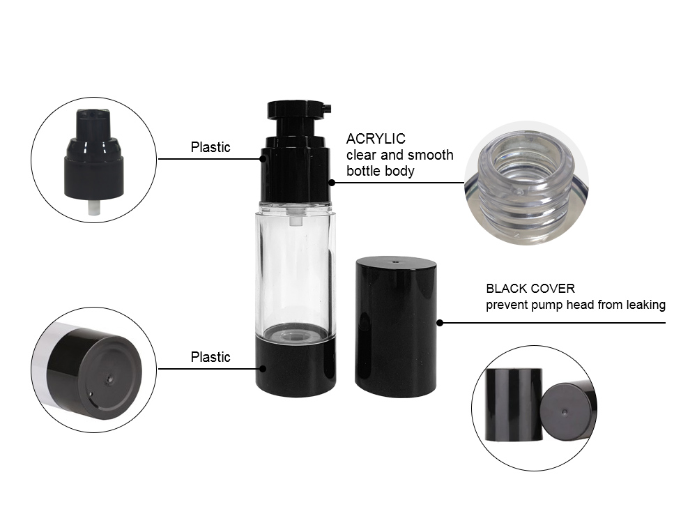 Black airless bottle