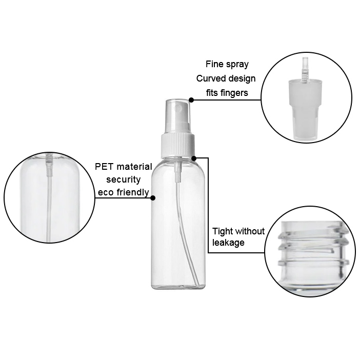 Clear plastic pet spray bottle