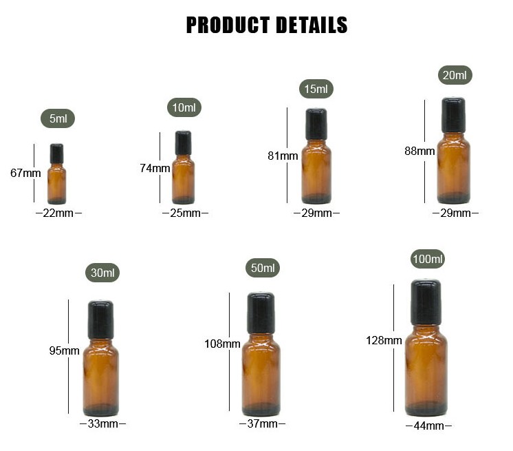 Round essential oil roll on bottle