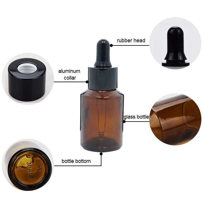 Slant essential oil dropper bottle