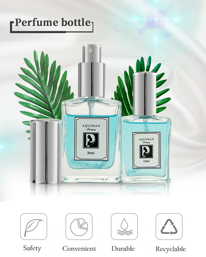 Flat square perfume bottle