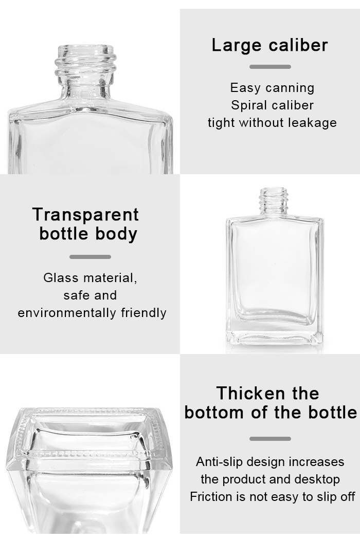 Flat square perfume bottle