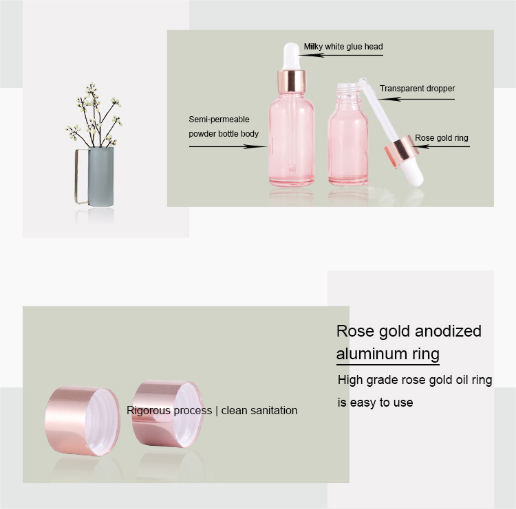 Rose gold dropper essential oil bottle