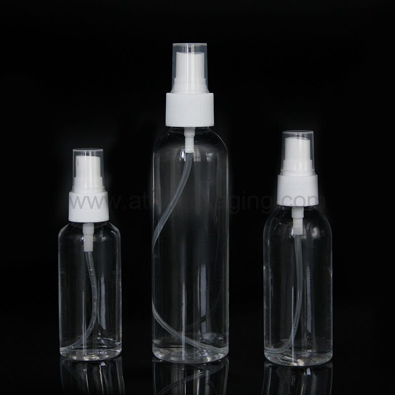 Clear plastic pet spray bottle