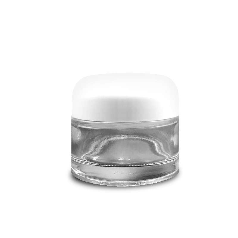 15ml/20ml/ 30ml/50ml/ Glass cream jar with round white lid